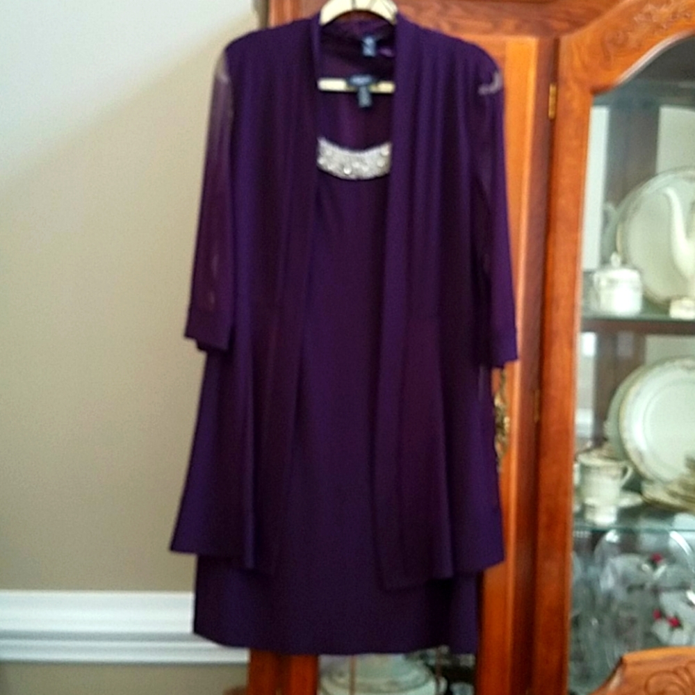 2 pc R&M Richard Eggplant Dress with Jacket